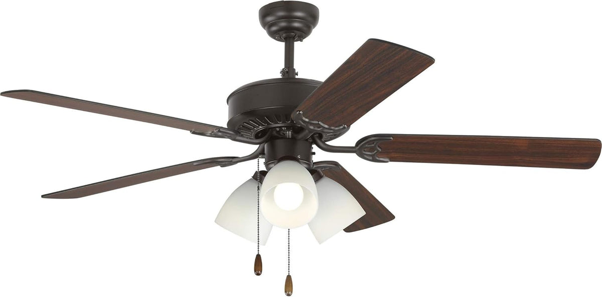 White Outdoor Ceiling Fan with 5 MDF Blades Y488931
