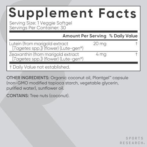 Lutein and Zeaxanthin Capsules - 120 Veggie Softgels X805421