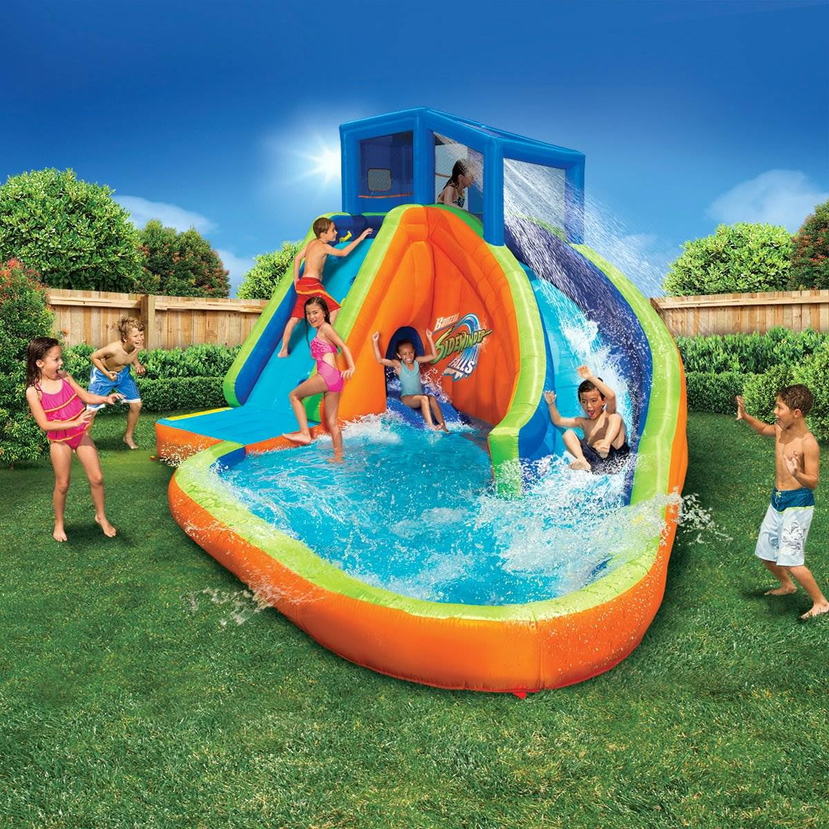 Inflatable Kiddie Pool with Slides & Cannons (6 Pack) T452350