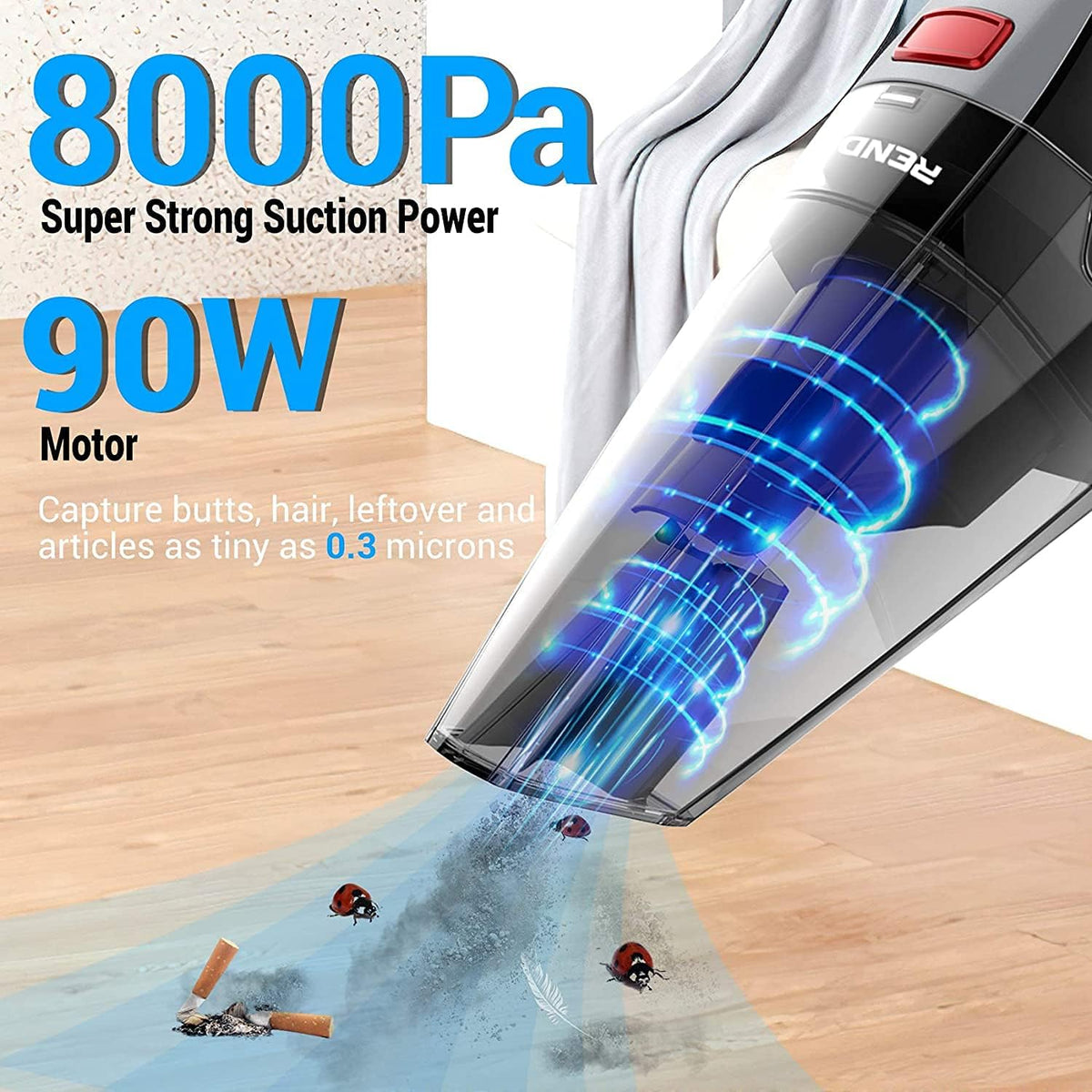 Handheld Cordless Vacuum Cleaner with Rechargeable Battery & Washable Filter I40832
