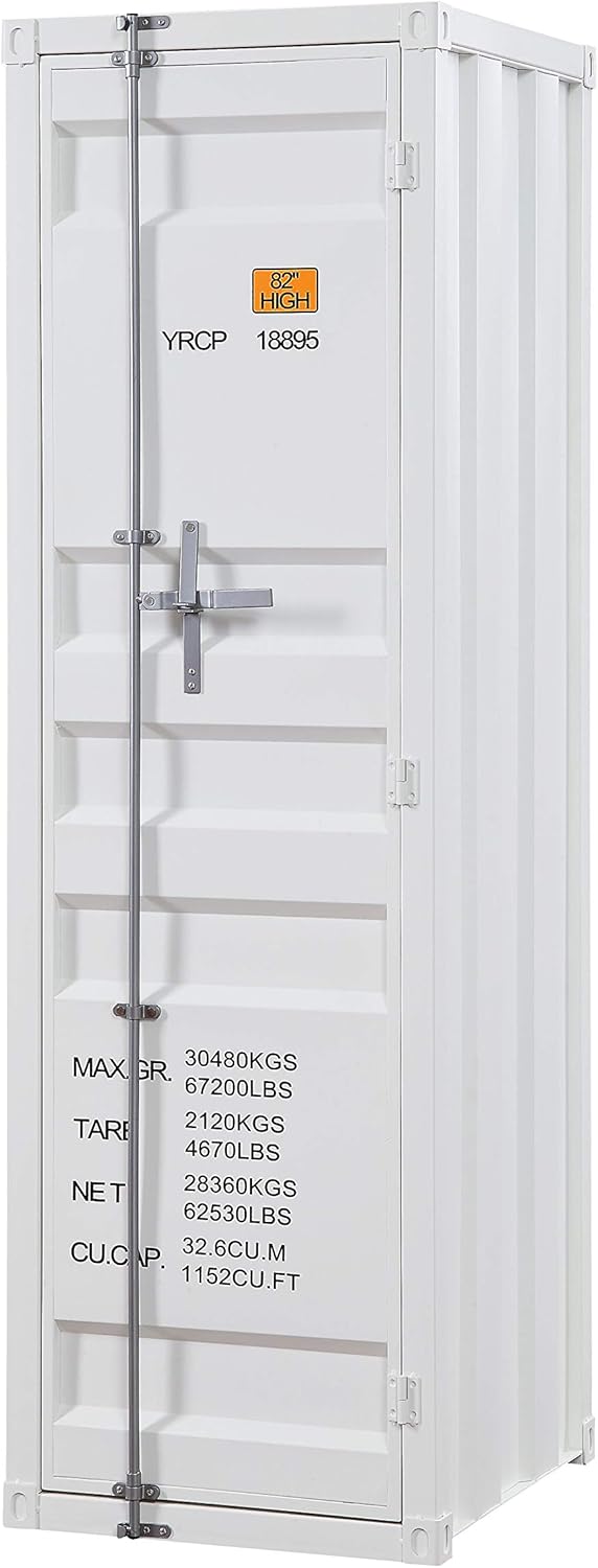 White Single Door Cargo Wardrobe W80118