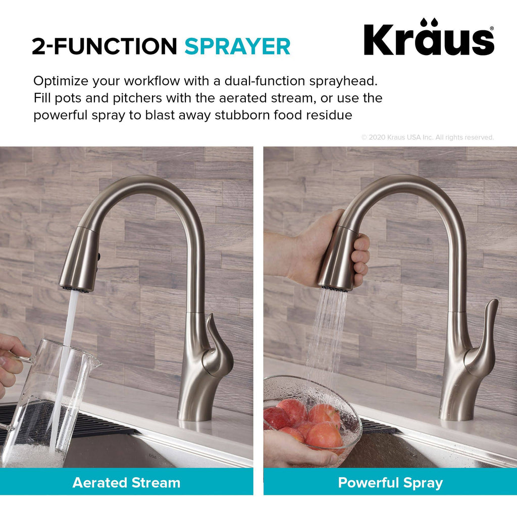 Stainless Steel Single Handle Pull-Down Kitchen Faucet H13485