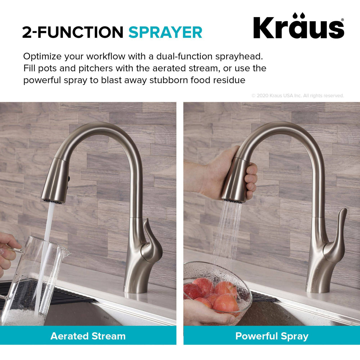Stainless Steel Single Handle Pull-Down Kitchen Faucet H13485