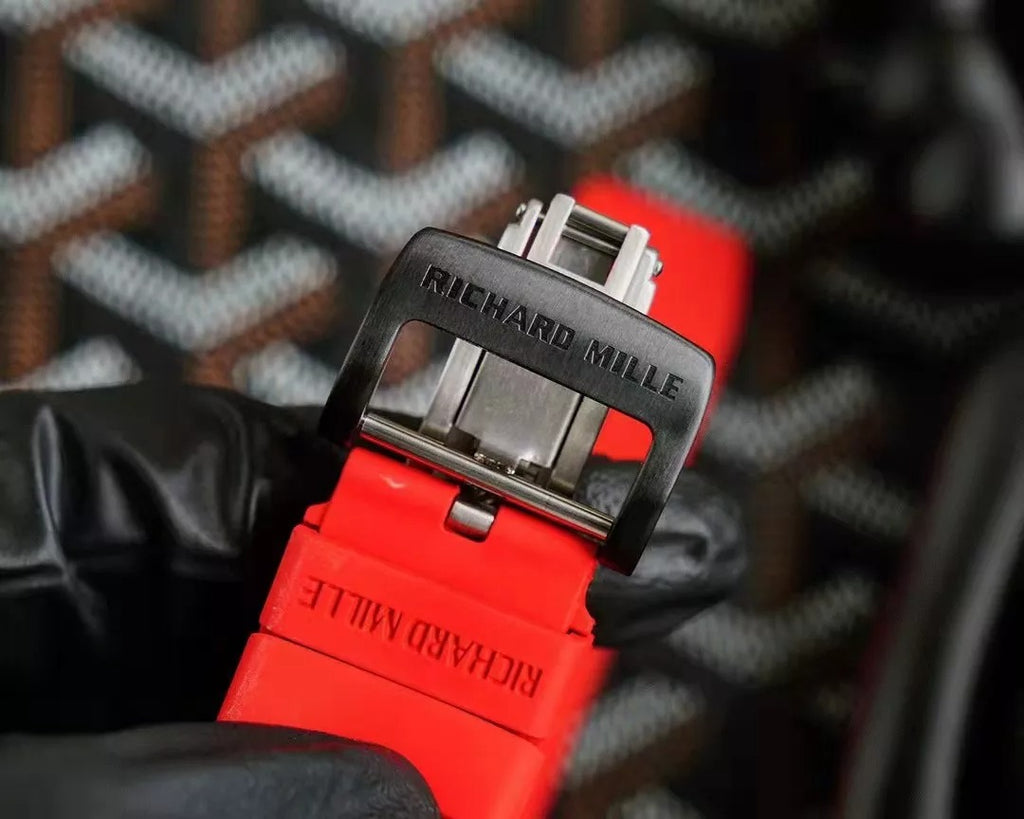 Tourbillon Vibrating Alarm Red Bezel Red Rubber Strap Y90744