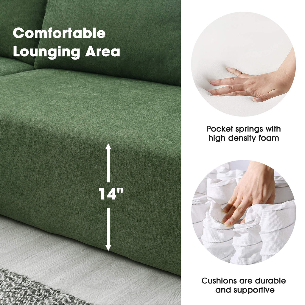 L-Shape 3 Seat Sectional Couch L9836