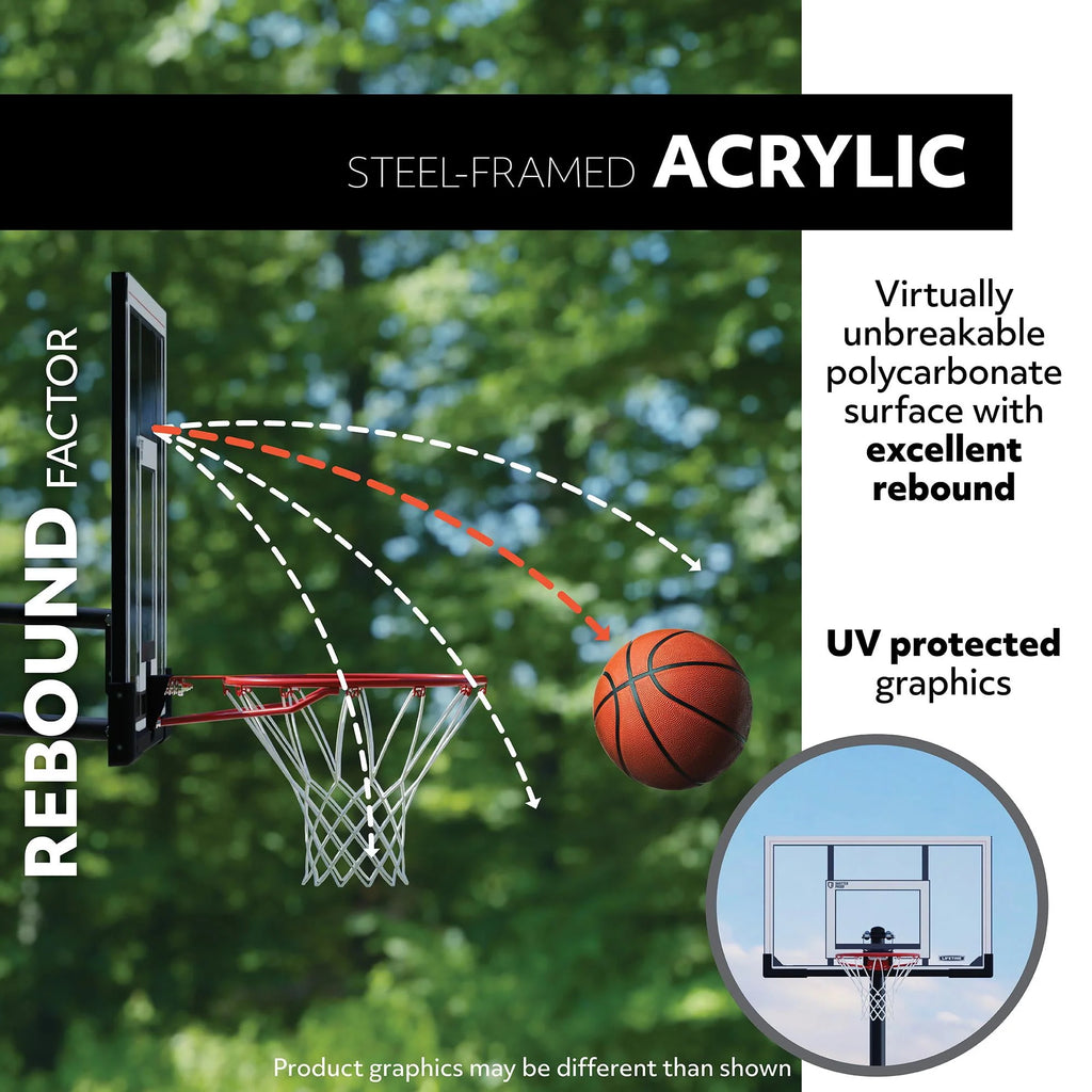 Adjustable Portable Basketball Hoop 54-Inch Acrylic J76575