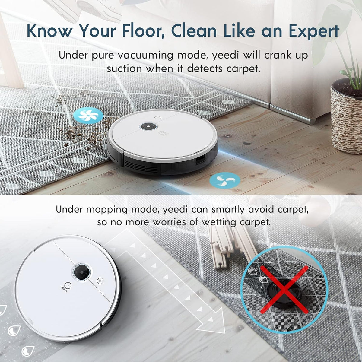Robot Vacuum and Mop, Self-Emptying, 3000Pa Suction, 200mins Runtime G6968