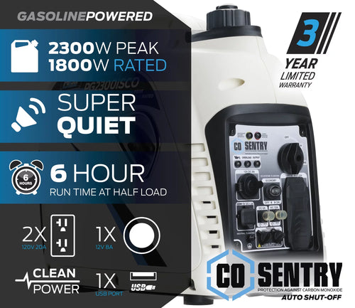 2,300-Watt Gas-Powered Inverter Generator P359