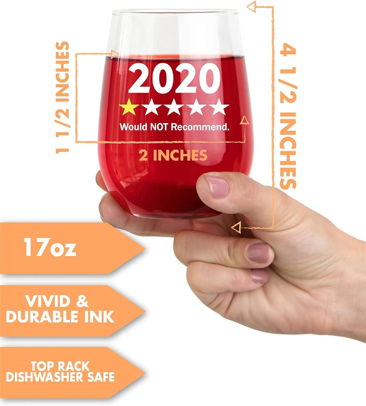 17 Oz Stemless Wine Glass Q438