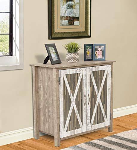 Two Door Cabinet with Rustic Barn Style Doors N592