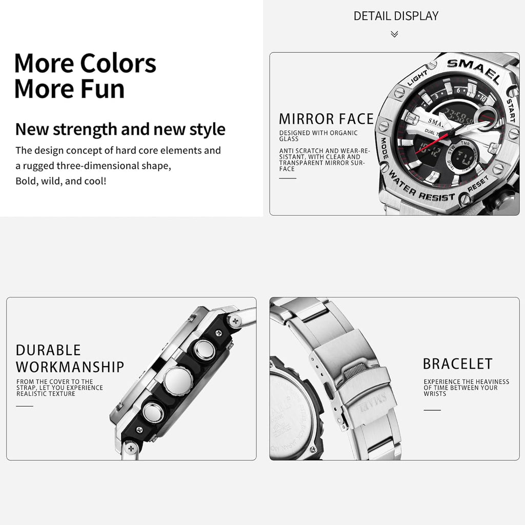 Waterproof Military Tactical Sports Wrist Watch with Led Luminous L37835