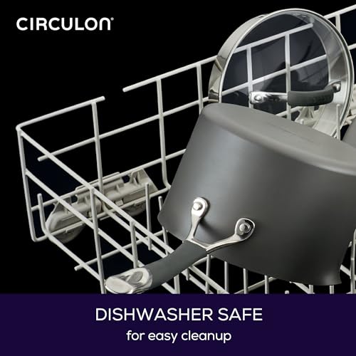 7.5 Quart Gray Hard Anodized Nonstick Stockpot with Lid O5325