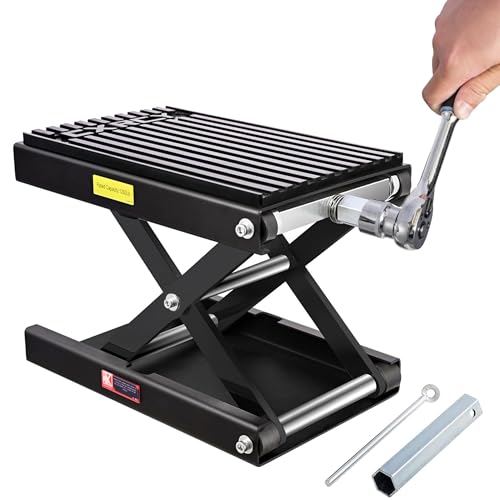 1200 LBS Steel Motorcycle Scissor Jack with Ratchet Wrench O255632
