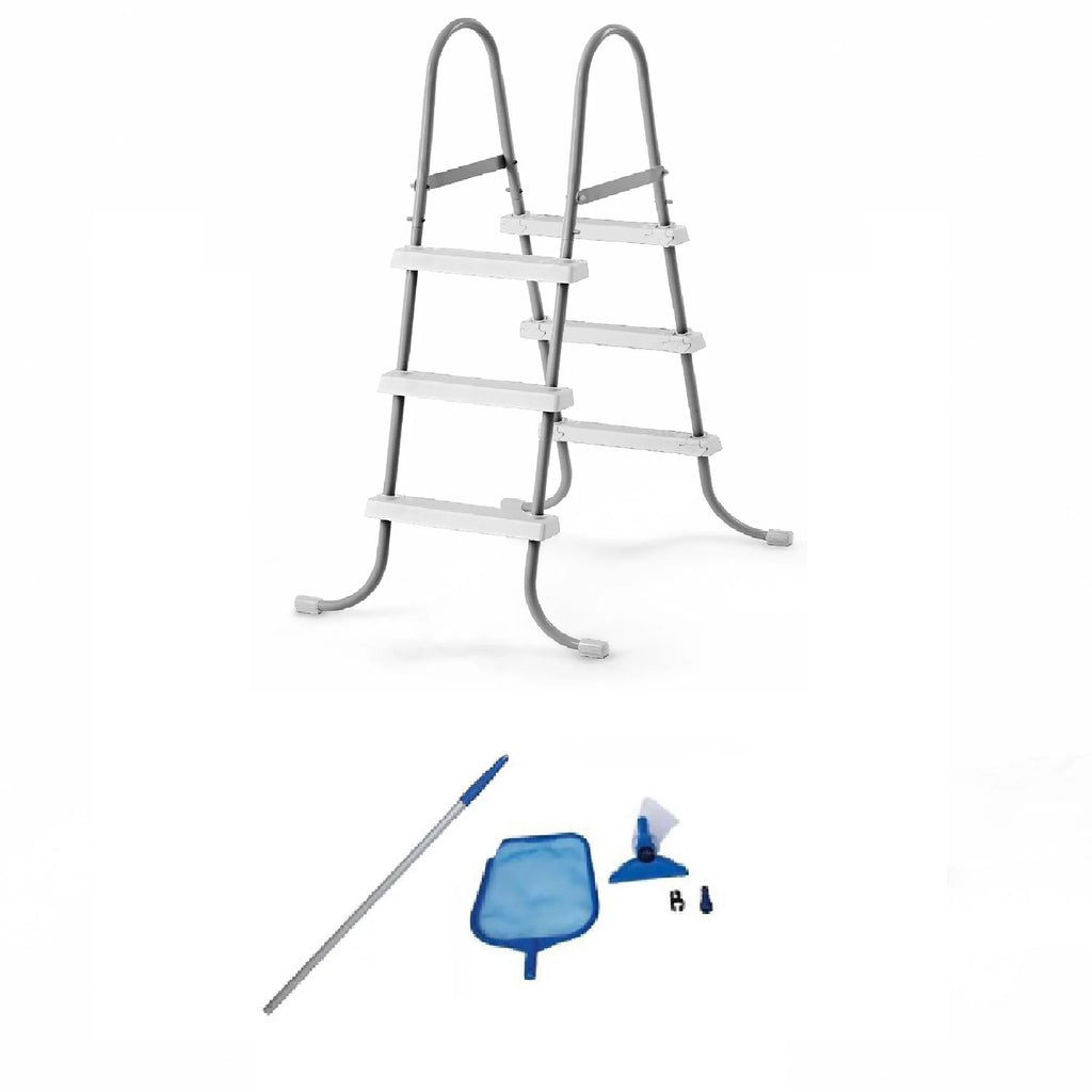 Steel Frame Pool Ladder & Cleaning Maintenance Kit W22279