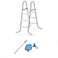 Steel Frame Pool Ladder & Cleaning Maintenance Kit W22279