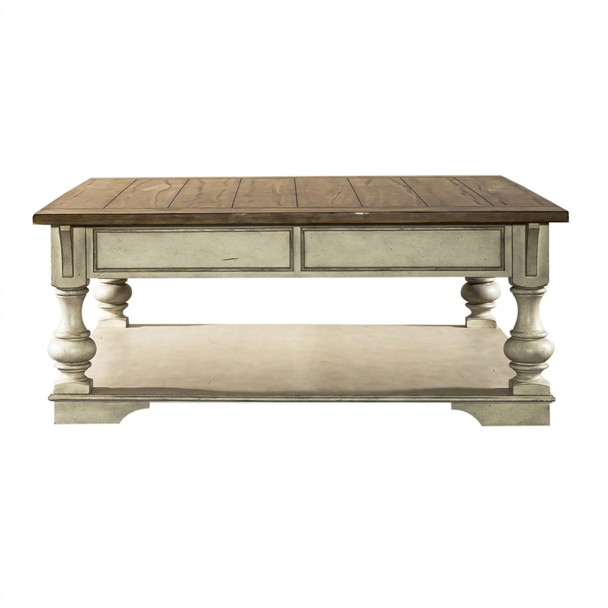Antique White Drawer Square Cocktail Table Q690467