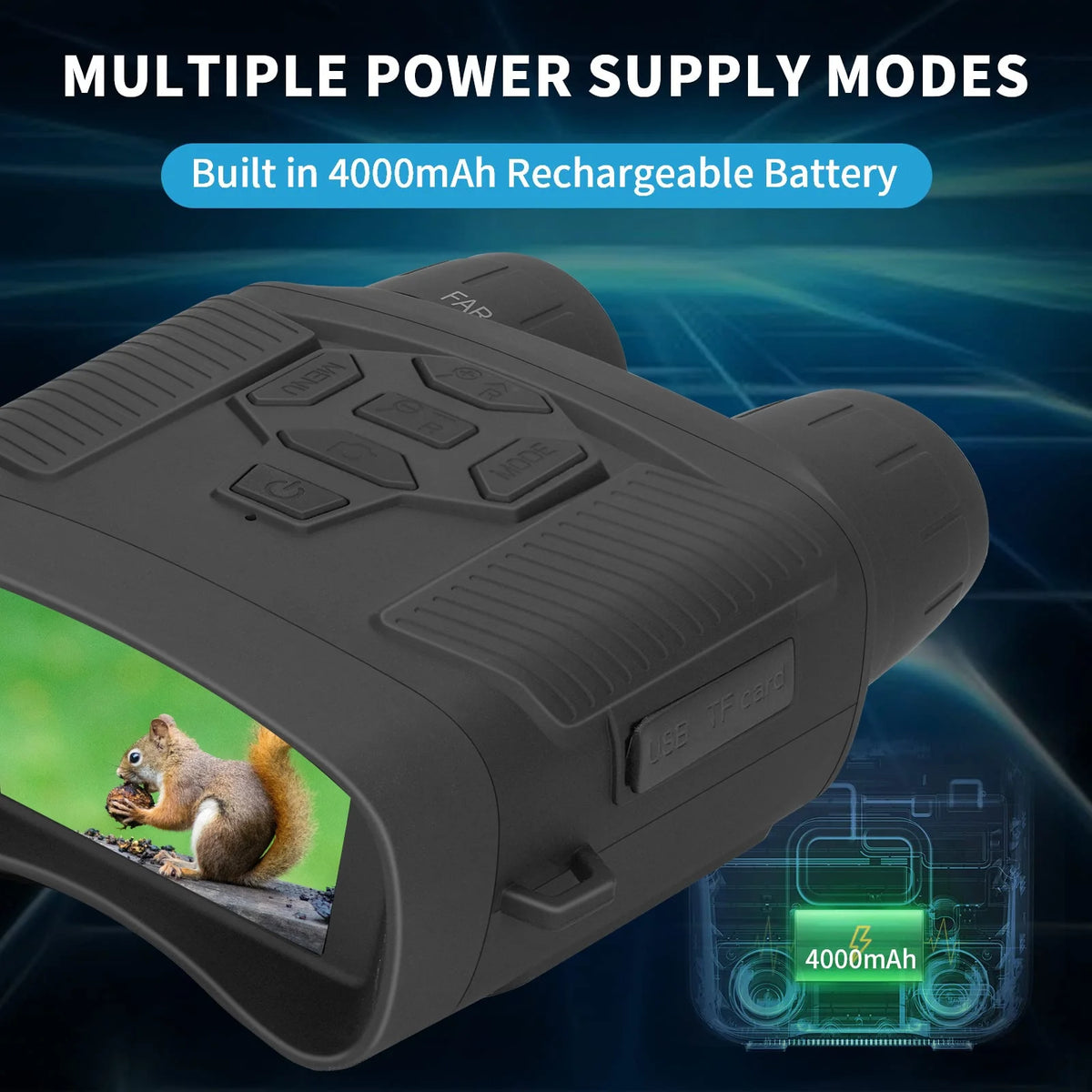 Night Vision Binoculars with 32GB SD Card 36MP 4K 5x Zoom W5772