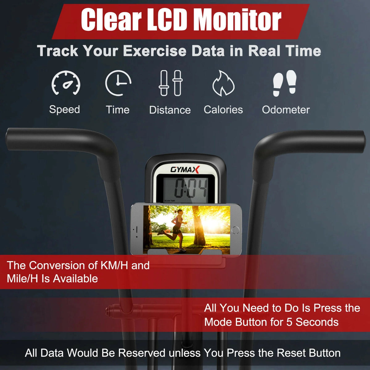 Fan Exercise Bike with LCD Display K9021
