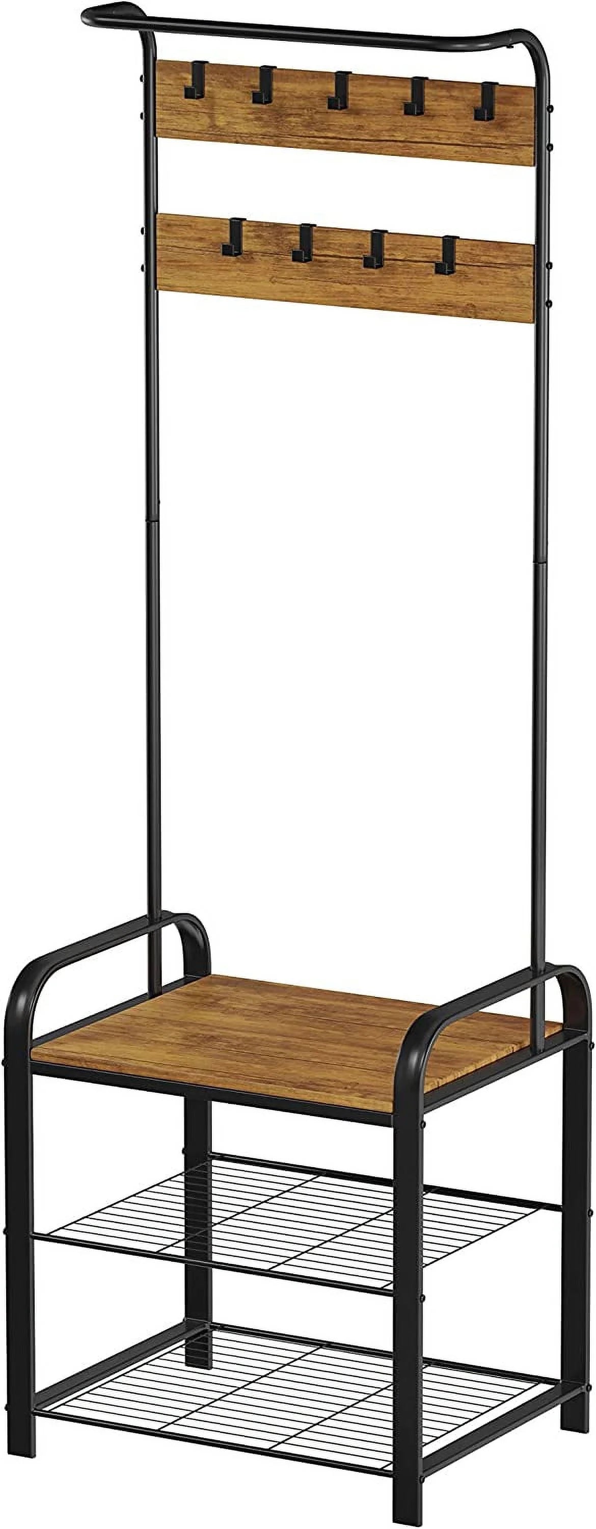 Metal Coat Rack and Storage Bench U950400