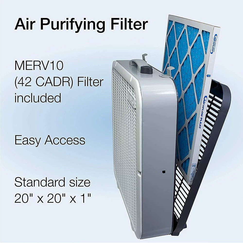 White 3 Speed Air Purifier Box Fan 2 Pack K230834