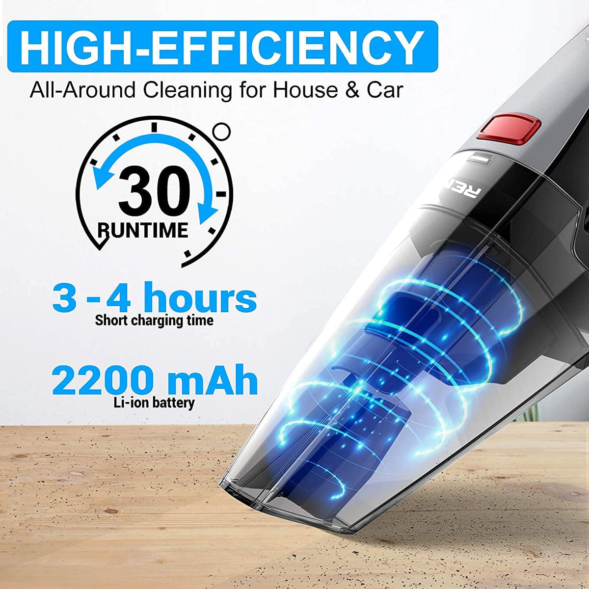 Handheld Cordless Vacuum Cleaner with Rechargeable Battery & Washable Filter I40832
