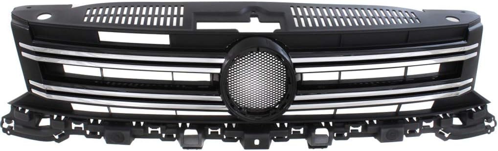 Textured Black Plastic Grille Assembly with Chrome Molding V383