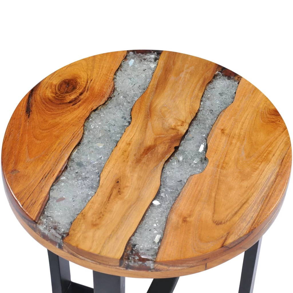 Solid Teak Wood and Polyresin Coffee Table O734029