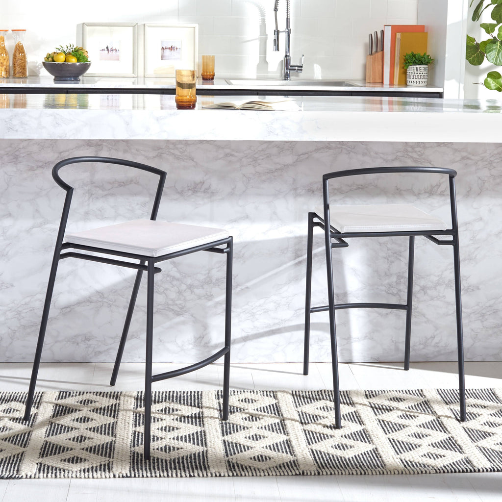 26-inch Counter Stool White/Black V31808