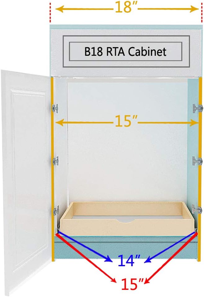 Slide Out Cabinet Shelf Pull-Out Wood Drawer Storage, Soft-Close, Pack of 2 E97414
