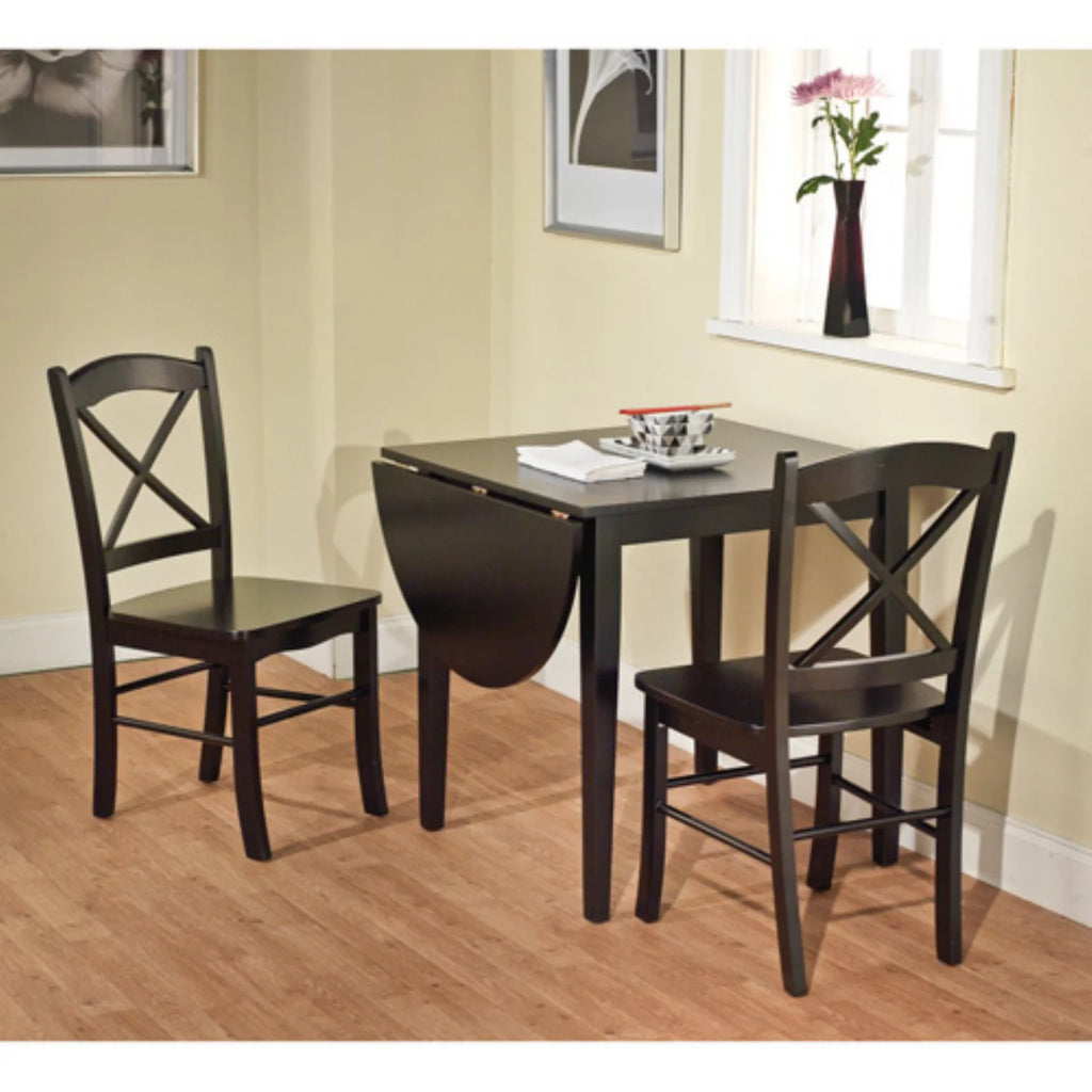 3-piece Drop Leaf Dining Set White Natural X936