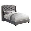 Gray Tufted Velvet Upholstered Full Bed A18782