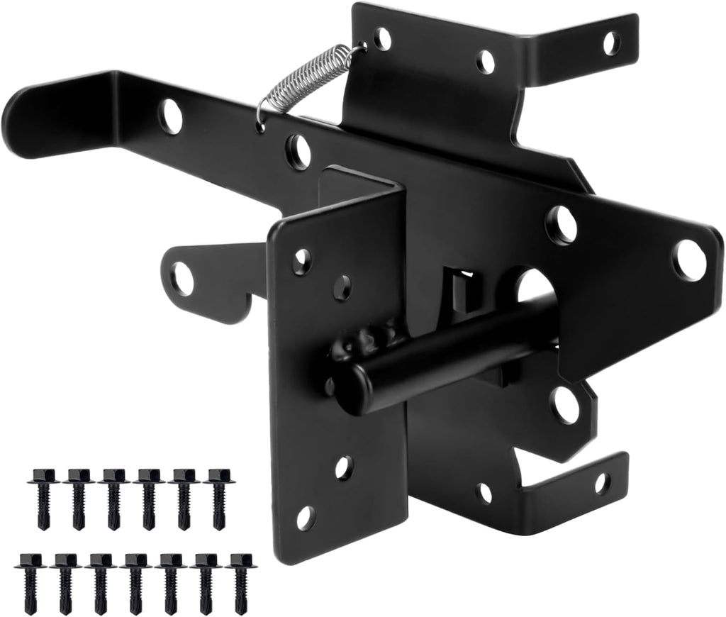 Black Metal Self-Locking Gate Latch K1314