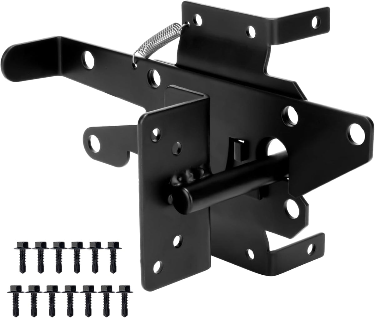 Black Metal Self-Locking Gate Latch K1314
