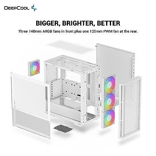 High-Airflow Mid-Tower ATX PC Case with Tempered Glass Side Panel O8586
