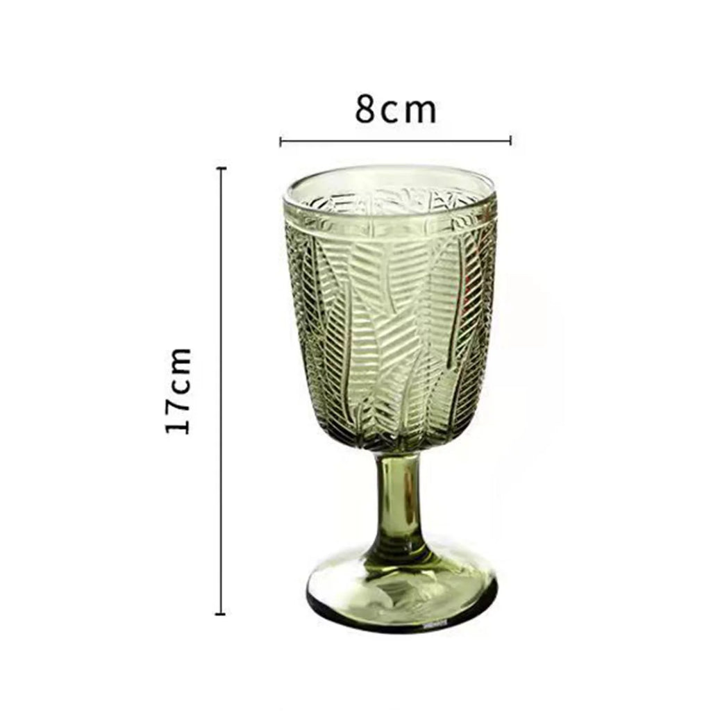 Green Embossment Texture Glass Goblet H70324