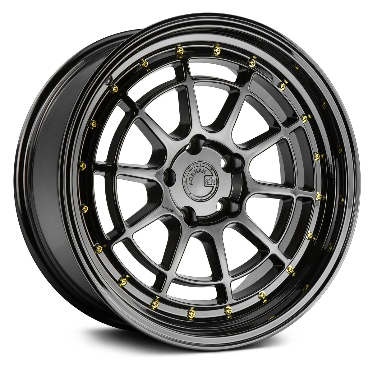 Black with Gold Rivets Wheels K694