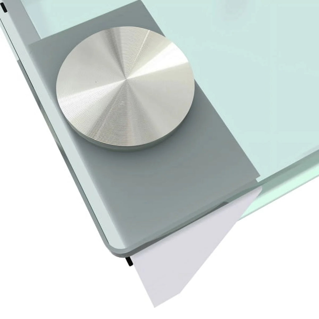 White Glass Round Side Table B252