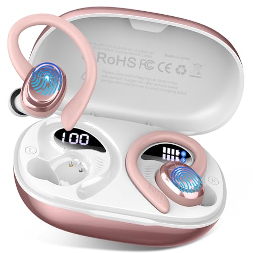 Wireless Earbuds with Earhooks, 50H Deep Bass, IP7 Waterproof U912719