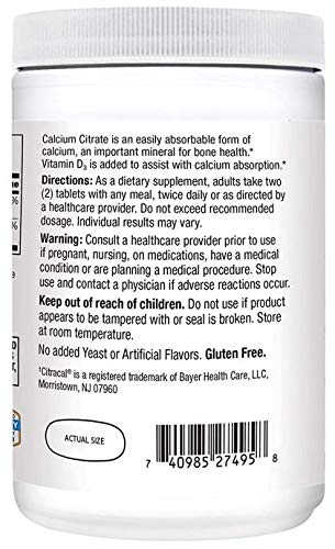 Calcium Citrate Plus D3 Tablets, 400 Count, 2 Count Q4055