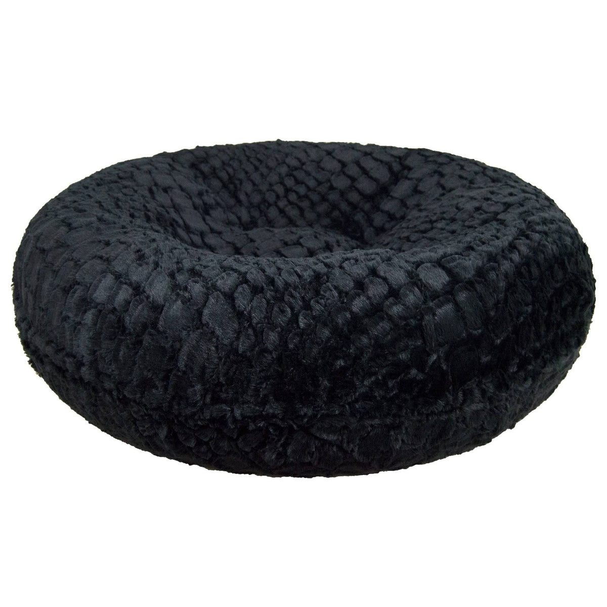Black Extra Plush Faux Fur Pet Bed U175922
