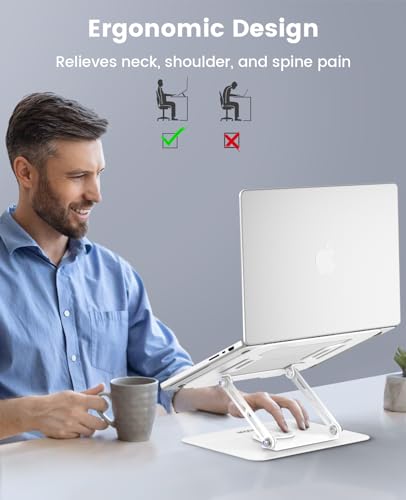 White 360° Rotating Laptop Stand F619