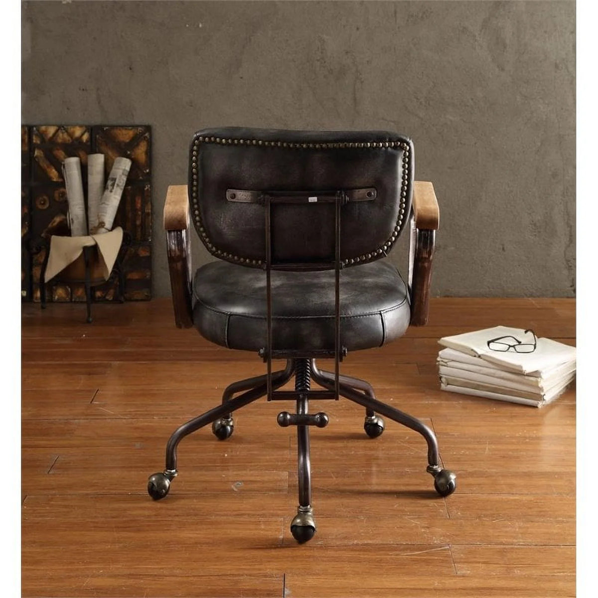Wooden Writing Desk and Swivel Office Chair K309657