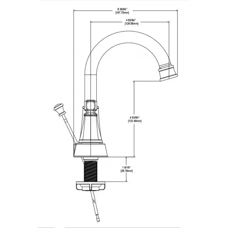 Chrome Double Handle High-Arc Bathroom Faucet H89574