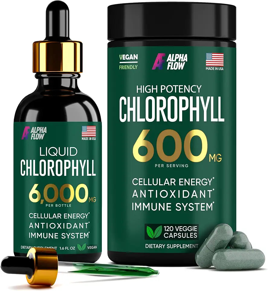 Liquid Chlorophyll Drops & Chlorophyll Capsules X4796