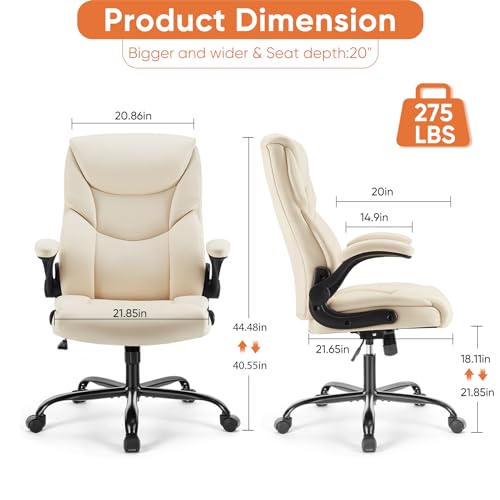 Black Ergonomic PU Leather Office Chair L345990