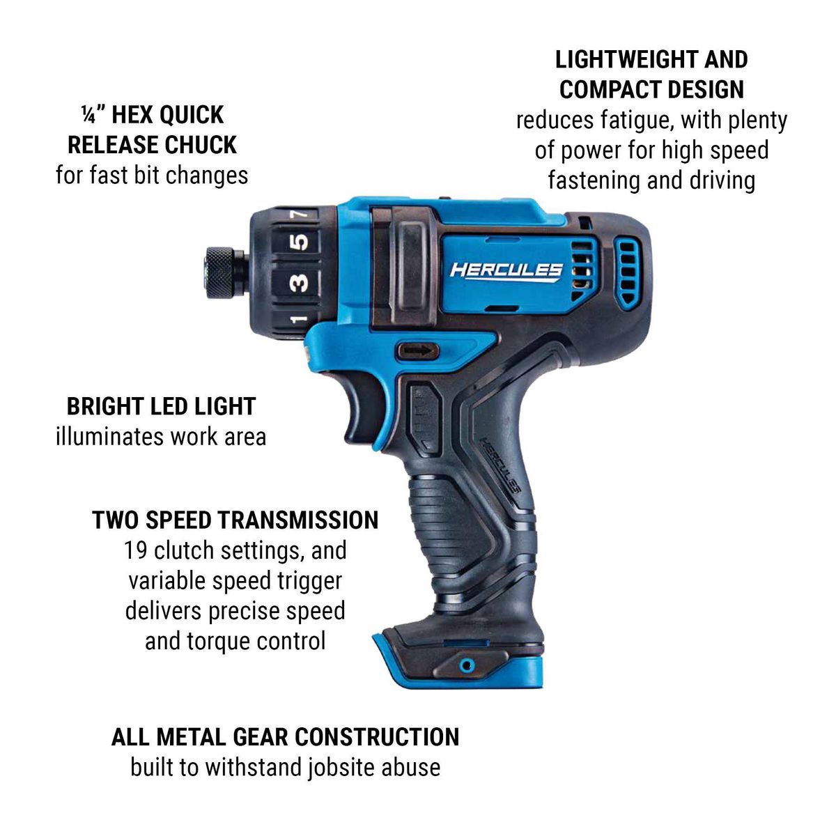 12V Cordless 1/4 in. Hex Compact Screwdriver D9656