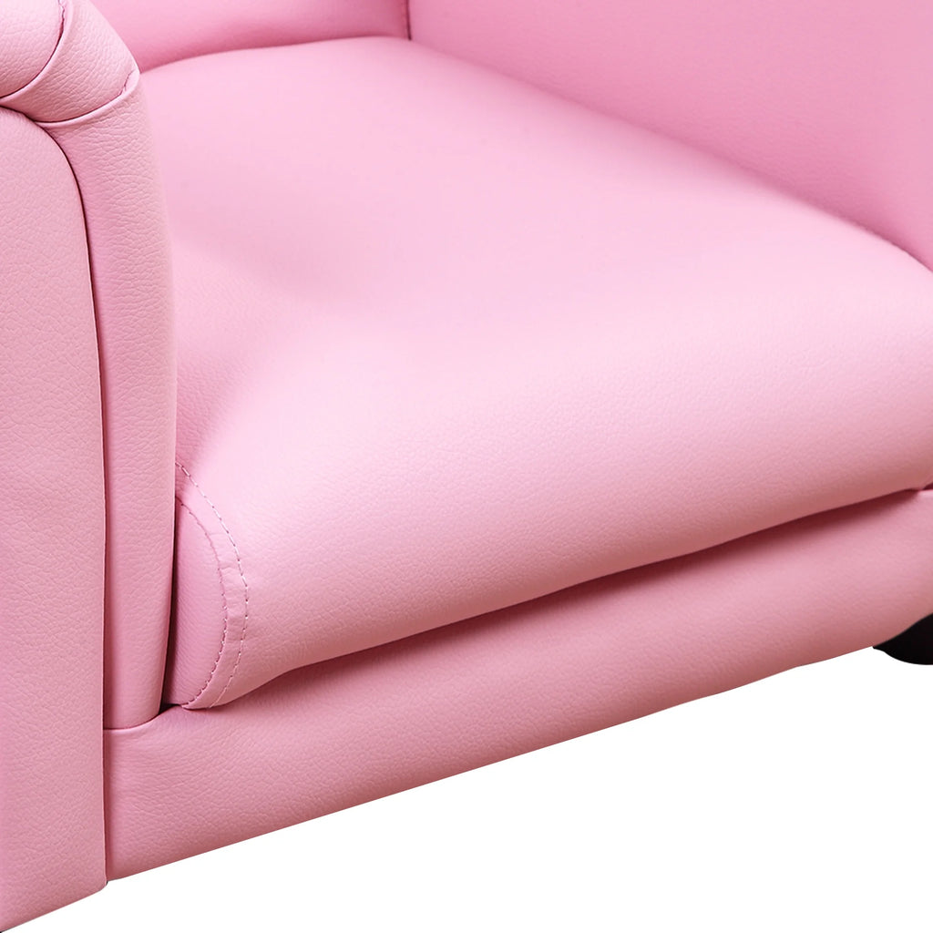Pink Kids Sofa Chair with Ottoman O752498