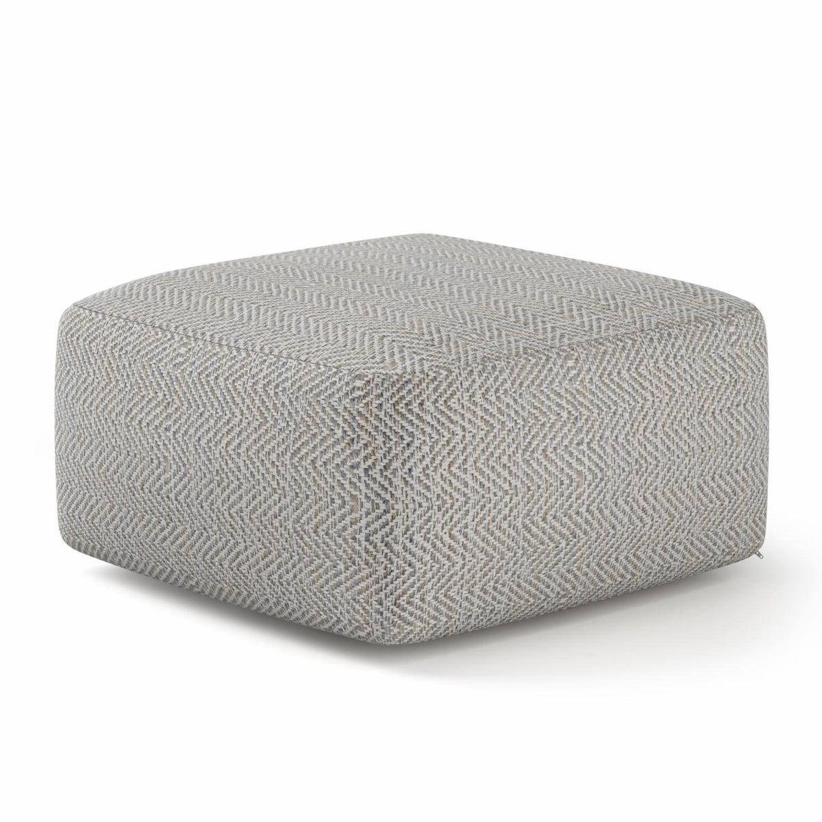 Cotton Square Pouf Gray Melange L489