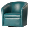 Agean Green Faux Leather Swivel Accent Chair D27001