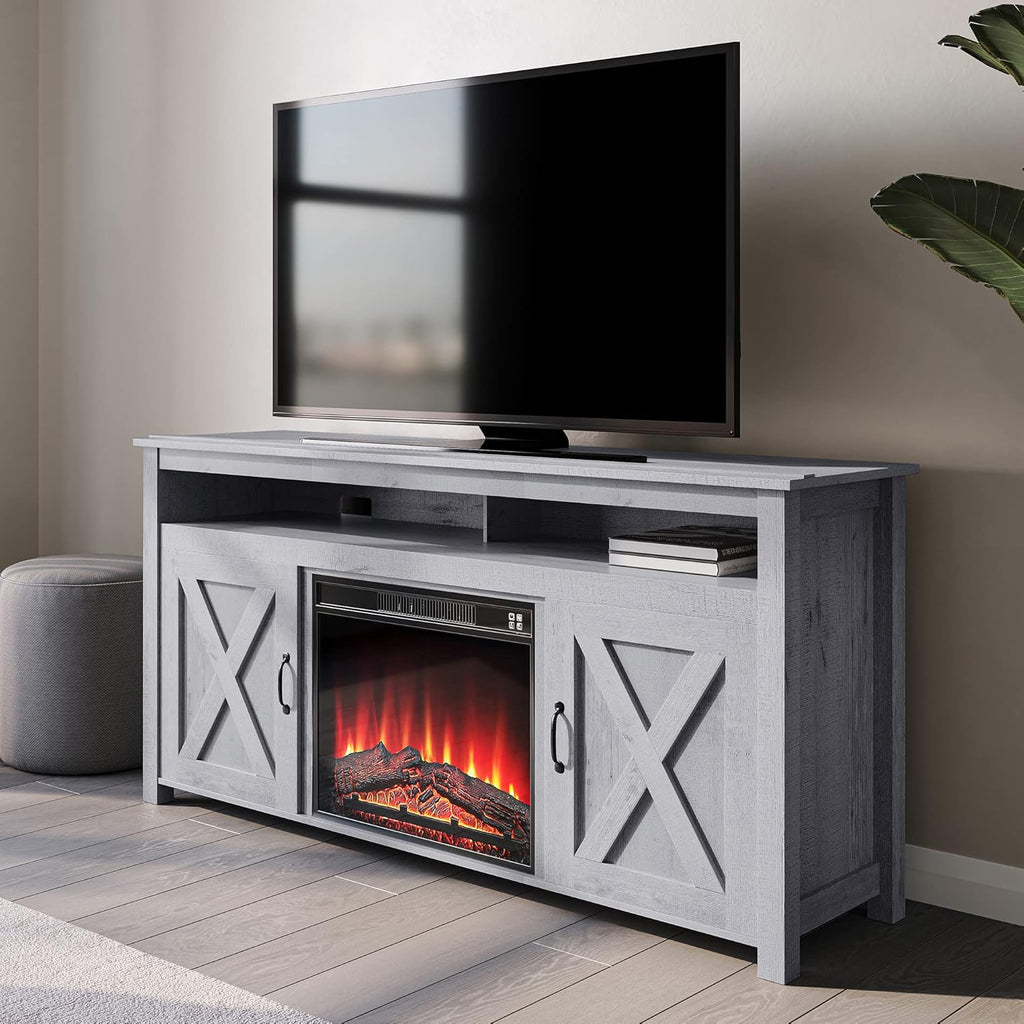 Wood Electric Fireplace TV Stand for TVs up to 65 Inches C29864